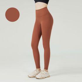 High Waist Naked feeling Leggings Push Up Sport Women Fitness Running Yoga Pants Energy Seamless Leggings Gym Girl leggings (Color: Style13Bronze, size: XL)