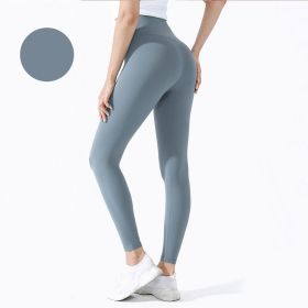 High Waist Naked feeling Leggings Push Up Sport Women Fitness Running Yoga Pants Energy Seamless Leggings Gym Girl leggings (Color: Style20Light Grey, size: XL)