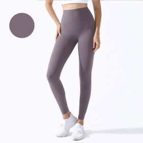 High Waist Naked feeling Leggings Push Up Sport Women Fitness Running Yoga Pants Energy Seamless Leggings Gym Girl leggings (Color: Style11Pink Purple, size: M)