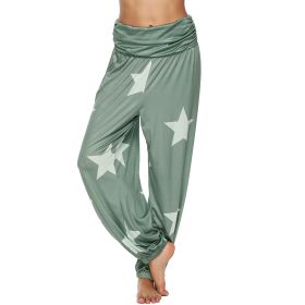 Women's Yoga Pants Long Baggy Sports Workout Jogger Pants Dance Harem Pants (Color: Green, size: L)