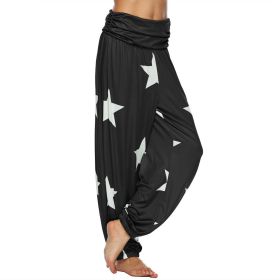 Women's Yoga Pants Long Baggy Sports Workout Jogger Pants Dance Harem Pants (Color: Black, size: L)