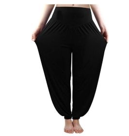 Women's Soft Modal Yoga Pants Long Baggy Sports Workout Dancing Trousers (Color: Black, size: XL)