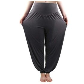 Women's Soft Modal Yoga Pants Long Baggy Sports Workout Dancing Trousers (Color: Gray, size: XL)