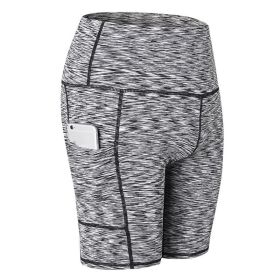 Women's Shorts Yoga Workout Running Compression Exercise Shorts Side Pockets (Color: Light, size: XL)