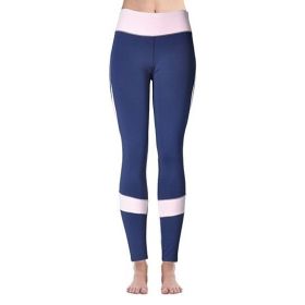 Women Sports Trouser Gym Workout Fitness Capris Yoga Pant Legging (Color: Navy  Blue, size: S)