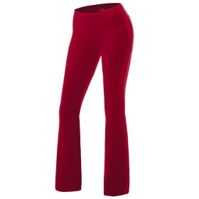 Womens Yoga Pants Active Slim Fit Bootleg Yoga Casual Pants (Color: Red, size: M)