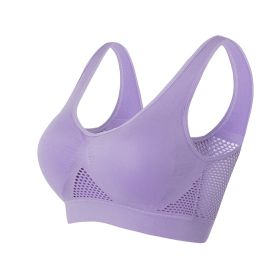 Women Yoga Underwear Padded Crop Tops Underwear Gym Top Yoga Sport Bra Breathable Fitness Running Vest Yoga Bras Sports Type (Color: Purple, size: 3XL)